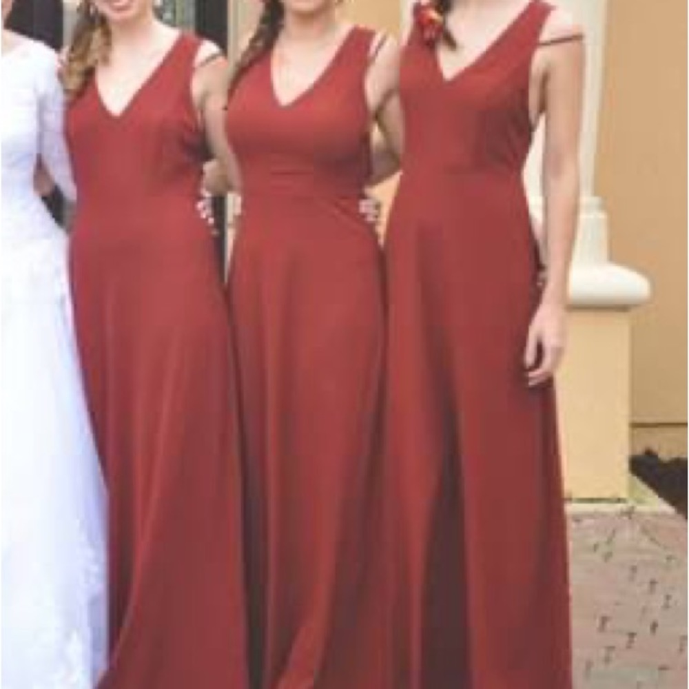 Red floor length gown